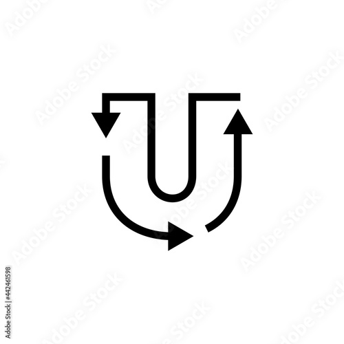u letter recycle logo vector icon illustration