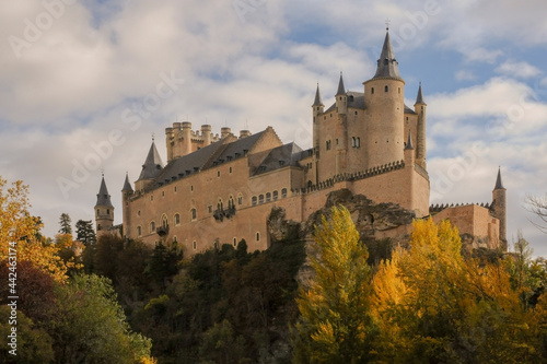 Castle of Segovia, Spain, in autumn with cloudy sky