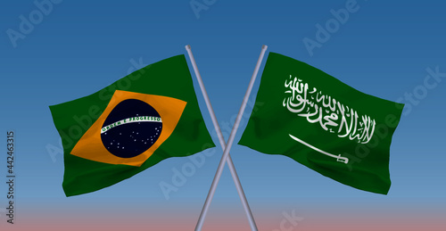 サウジアラビアとブラジルの国旗