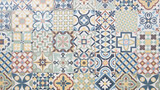 old tile mosaic home colorful decorative art wall tiles pattern in oriental style design background