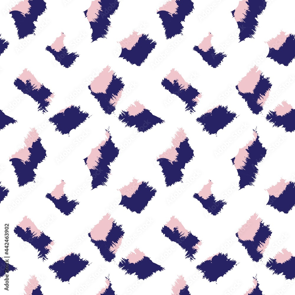 Obraz premium Pink Navy Brush Stroke Fur Seamless Pattern