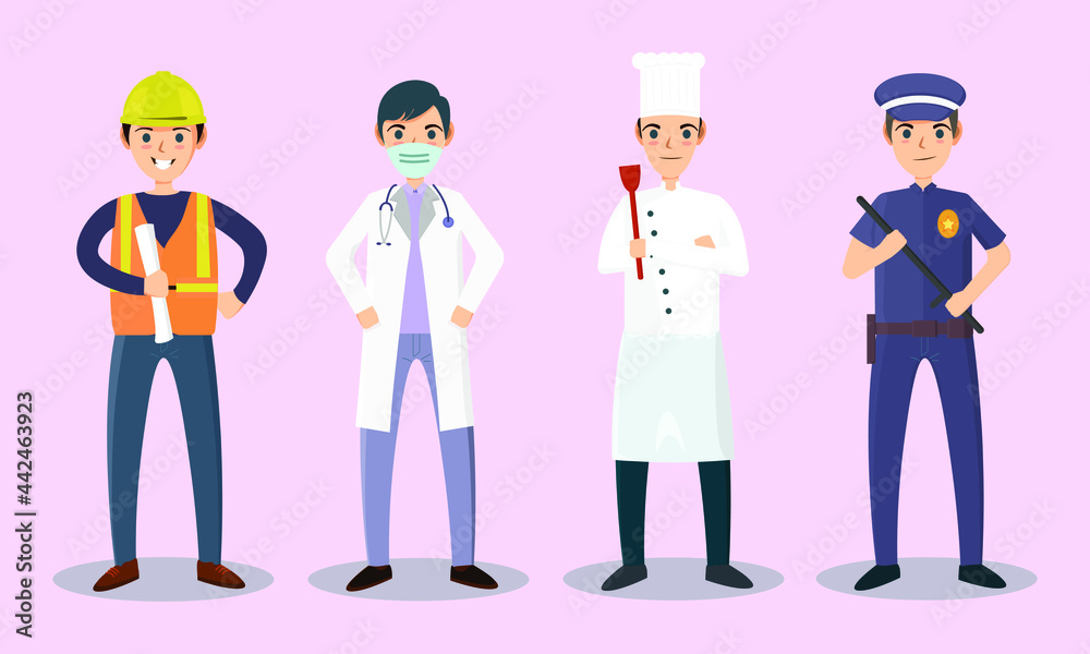 people profession in suit illustration vector