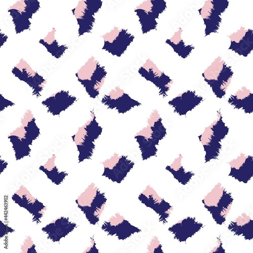 Pink Navy Brush Stroke Fur Seamless Pattern