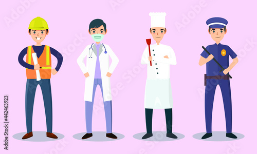 people profession in suit illustration vector