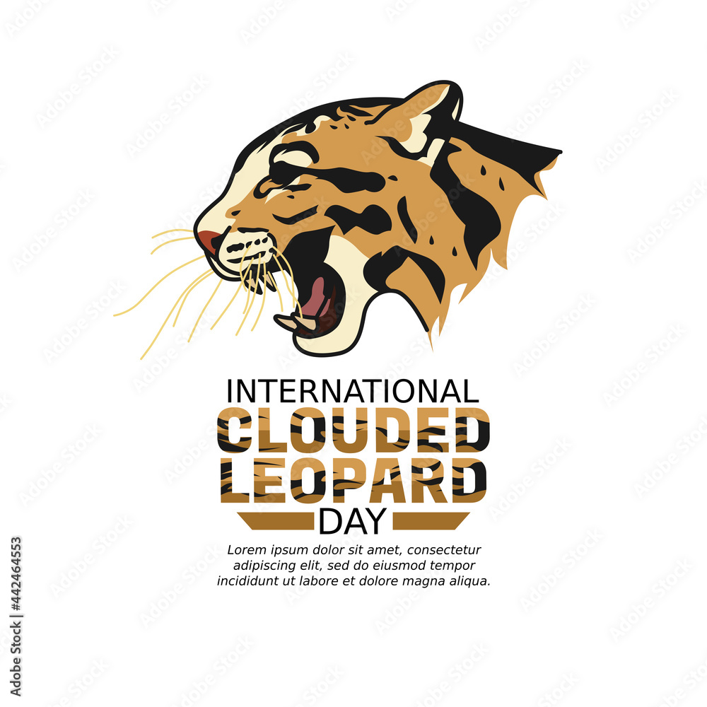 vector graphic of international clouded leopard day good for