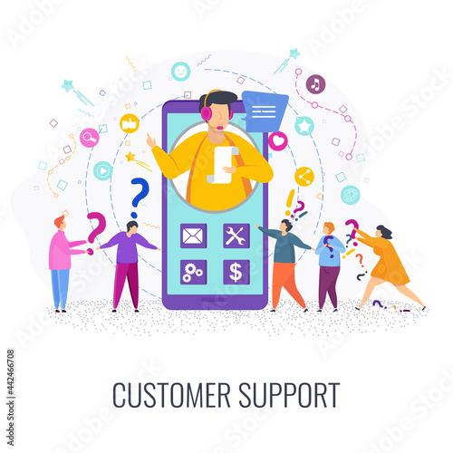 Hotline operator advises client. Man in the call center service support