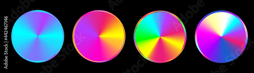 Radial gradient vector circle ring rainbow abstract design.