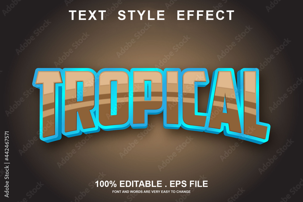 tropical text effect editable