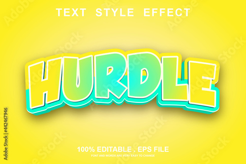 Hurdle text effect editable