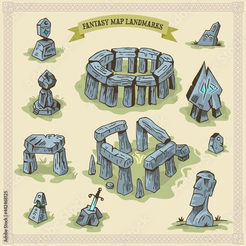 Fantasy Map Landmark illustrations 1