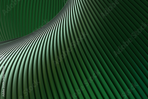 green Abstract wall wave architecture abstract background 3d rendering ,green background for presentation