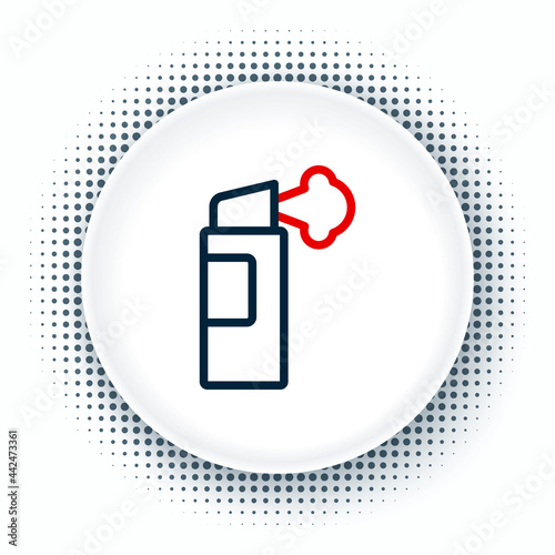 Line Pepper spray icon isolated on white background. OC gas. Capsicum self defense aerosol. Colorful outline concept. Vector