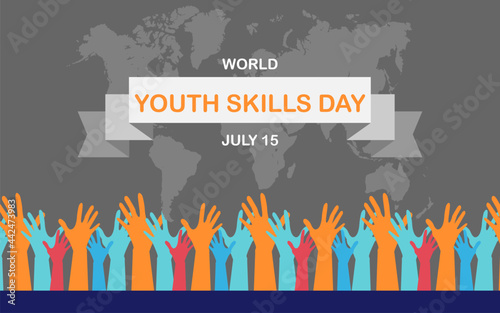 world youth skills illustration vector, suitable for posters, backgrounds and banners, easy to edit, eps 10
