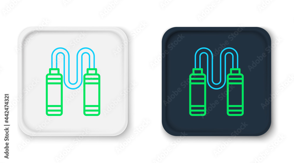 Line Jump rope icon isolated on white background. Skipping rope. Sport equipment. Colorful outline concept. Vector Line Jump rope icon isolated on white background. Skipping rope. Sport equipment. Colorful outline concept. Vector