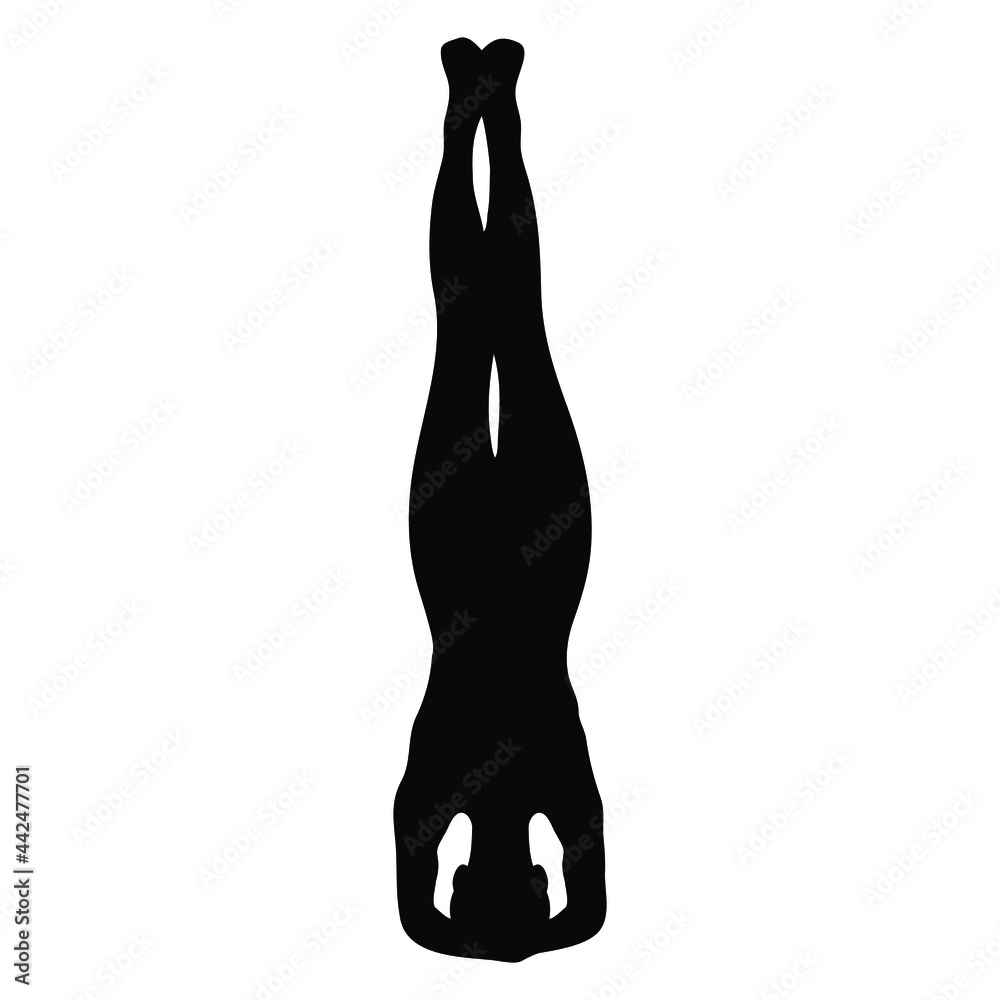 Yoga pose silhouette vector illustration isolated on white background. Exercise icon. Exercise pose. Yoga pose silhouette vector illustration isolated on white background. Exercise icon. Exercise pose.