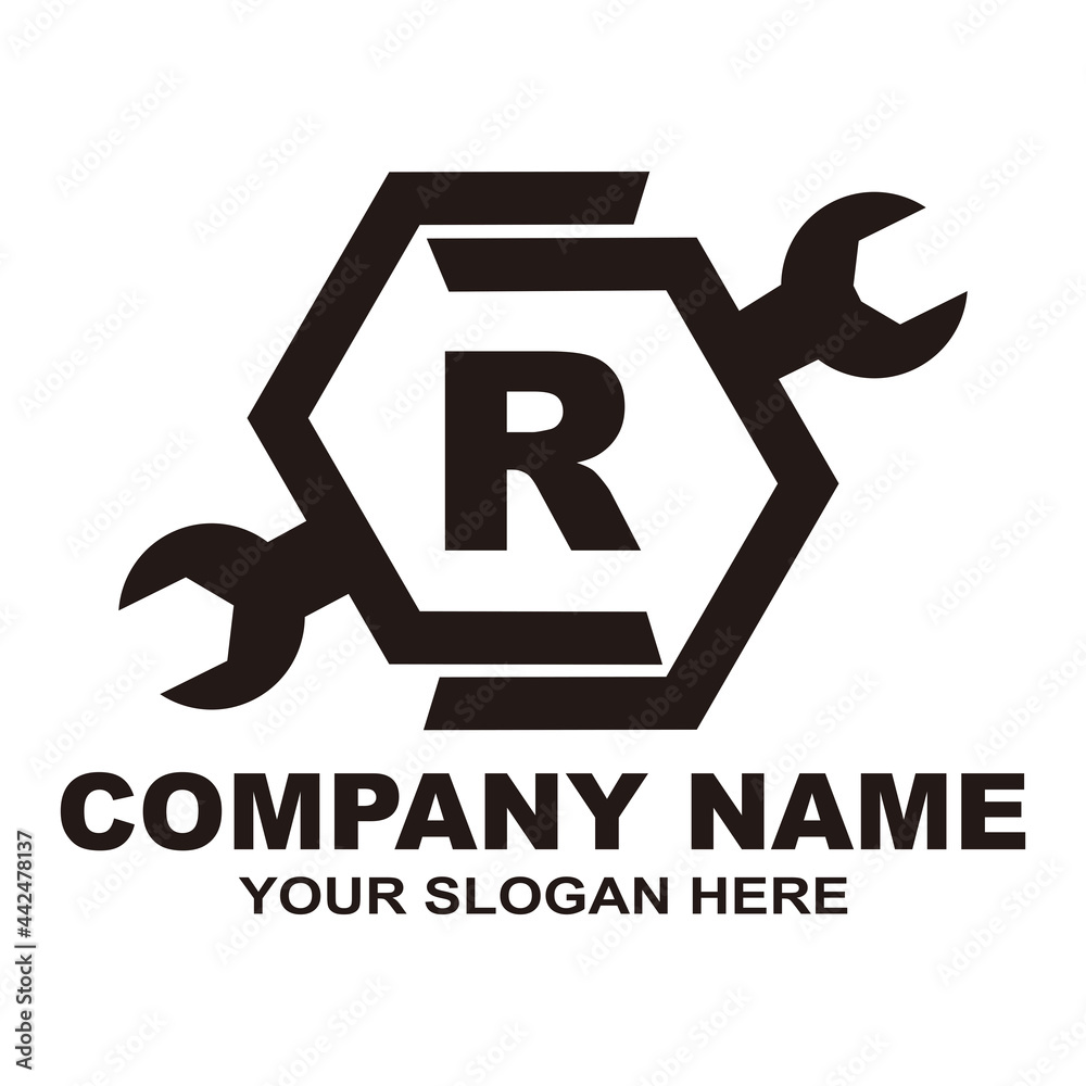 Modern and stylish alphabetical logo design in vector for setting, workshop, construction, home. Modern and stylish alphabetical logo design in vector for setting, workshop, construction, home.