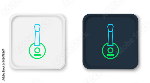 Line Banjo icon isolated on white background. Musical instrument. Colorful outline concept. Vector