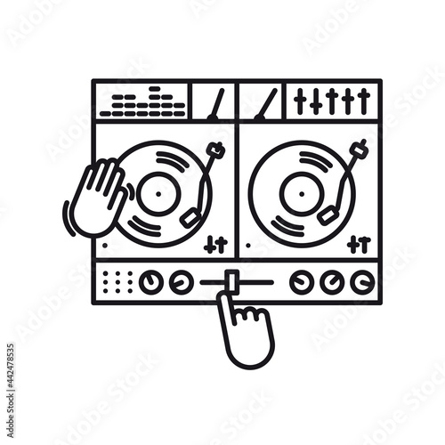 Mixing desk vector line icon