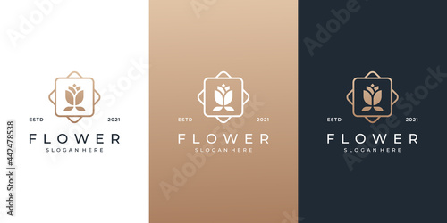 Beauty abstract flower logo template for cosmetics, salon, fashion. © suneo_99