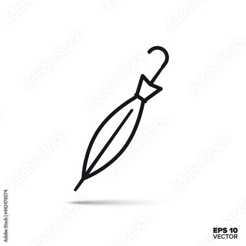 Closed umbrella vector line icon