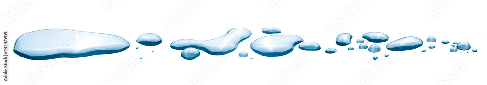 spilled water drop on the floor isolated on white background. spilled water drop on the floor isolated on white background.