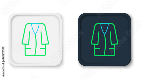 Line Bathrobe icon isolated on white background. Colorful outline concept. Vector