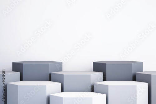 Product stand 3d mock up for presentation  white background  3d rendering