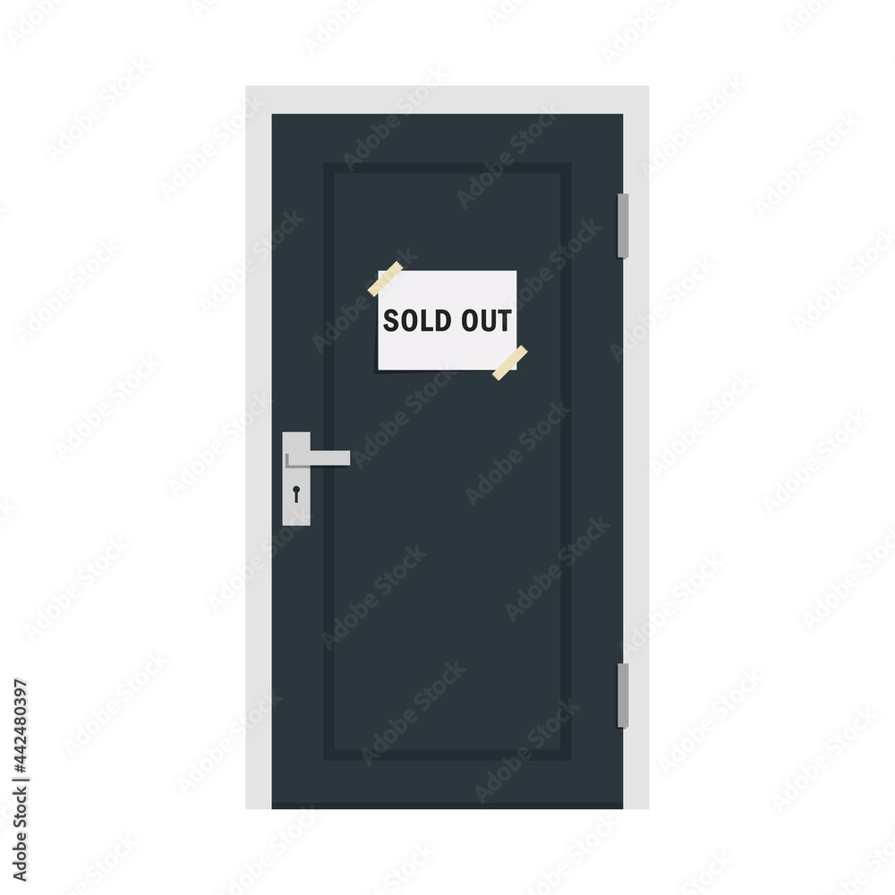 Door vector. close. free space for text. wallpaper. background. Sold out label. Door vector. close. free space for text. wallpaper. background. Sold out label.