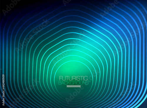 Neon color square shape lines abstract background. Shiny magic energy and motion concept, vector abstract wallpaper background