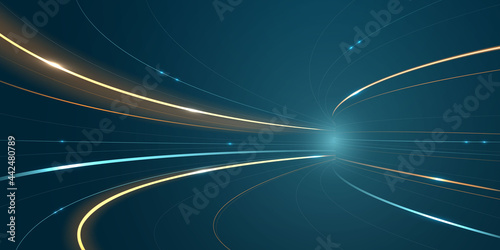 Abstract speed line background poster with dynamic. technology network Vector illustration.