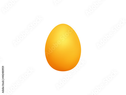 Gold chicken egg isolated on white background. Whole chicken egg. Vector illustration
