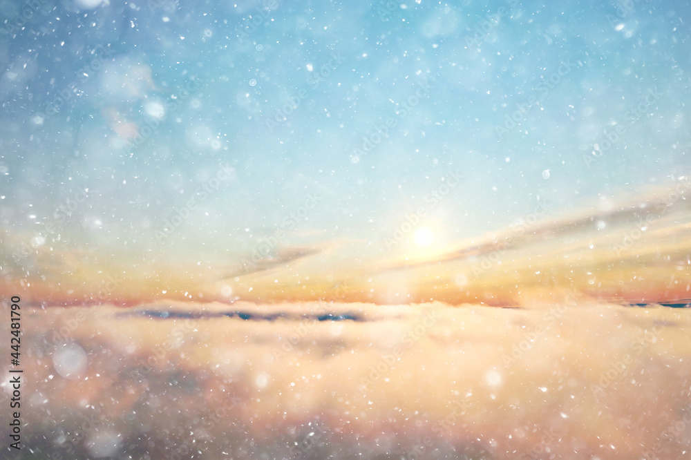 abstract snow background sky snowflakes gradient