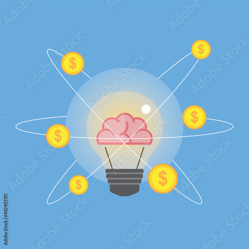 Lightbulb with using calculator to calculate and money