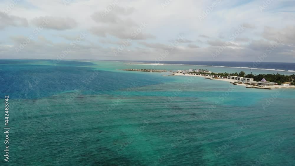 Aerial view of beautiful Maldives island and see, ocean Aerial view of beautiful Maldives island and see, ocean