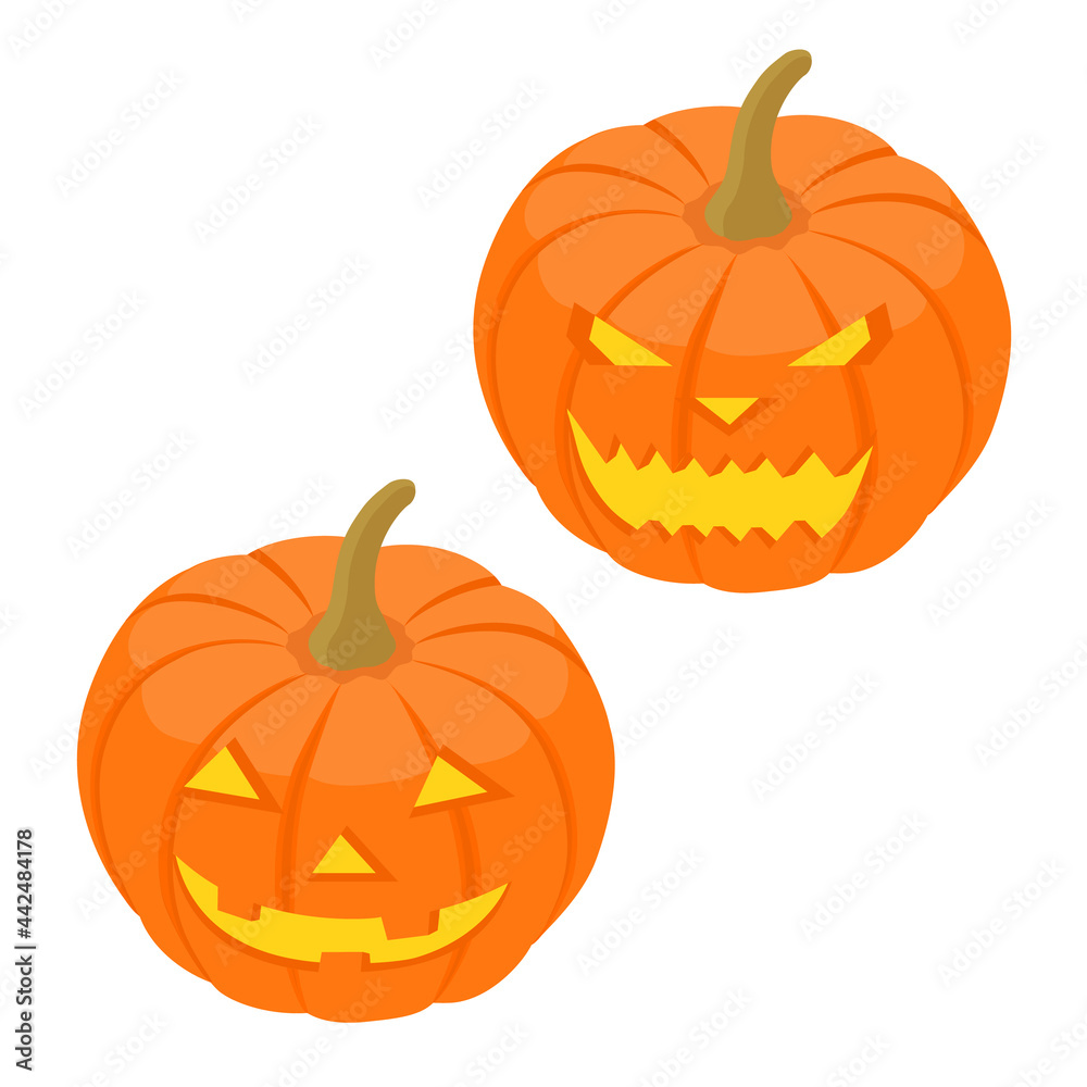Orange pumpkin with smile for your design for the holiday Halloween.