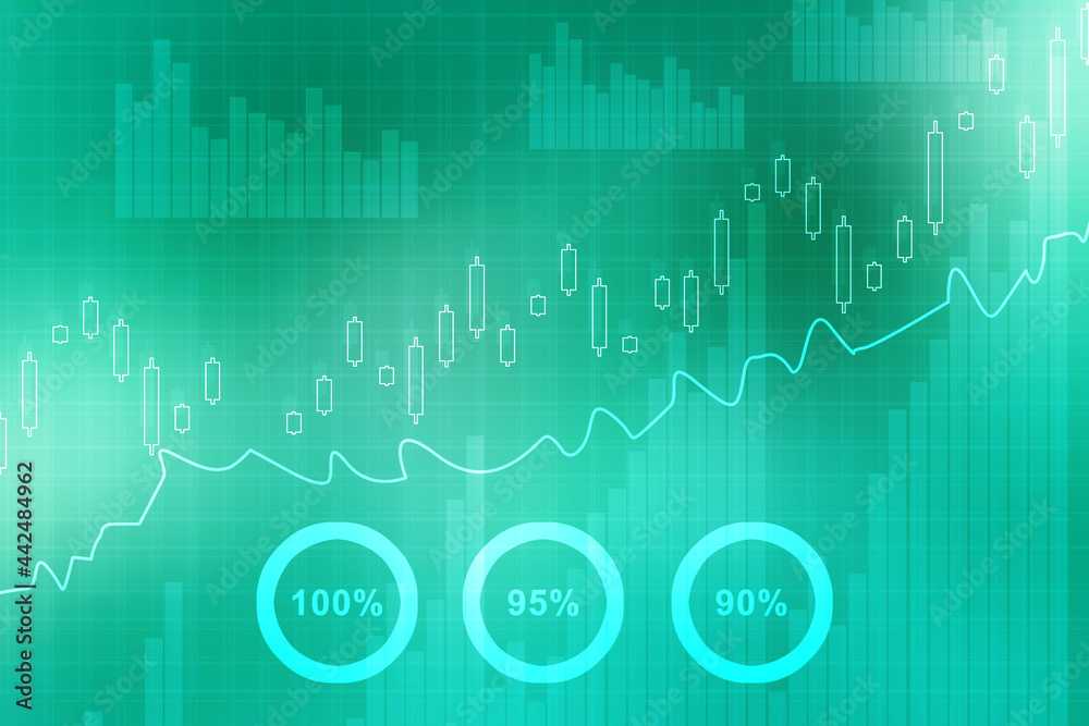 2d rendering Stock market online business concept. business Graph 
