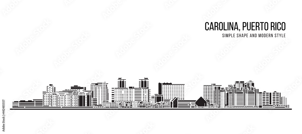 Cityscape Building Abstract Simple shape and modern style art Vector design -  Carolina, Puerto Rico