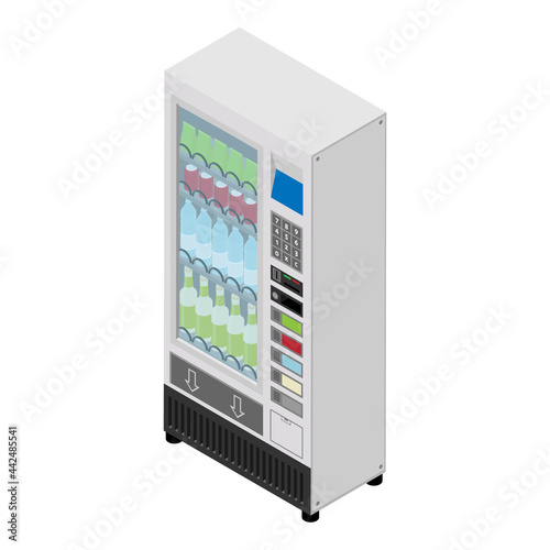 Vending machine with snacks and drinks isolated on white background