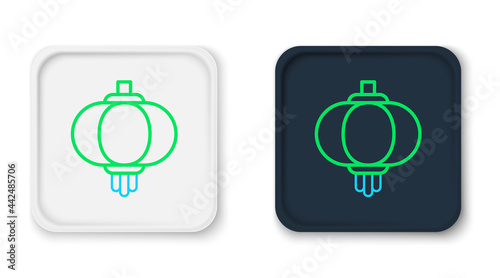 Line Chinese paper lantern icon isolated on white background. Colorful outline concept. Vector