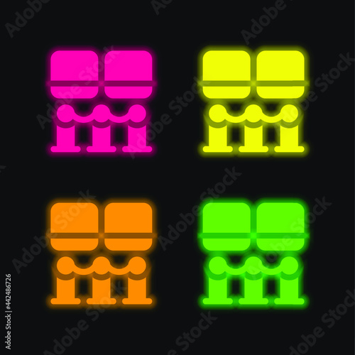 Art Museum four color glowing neon vector icon