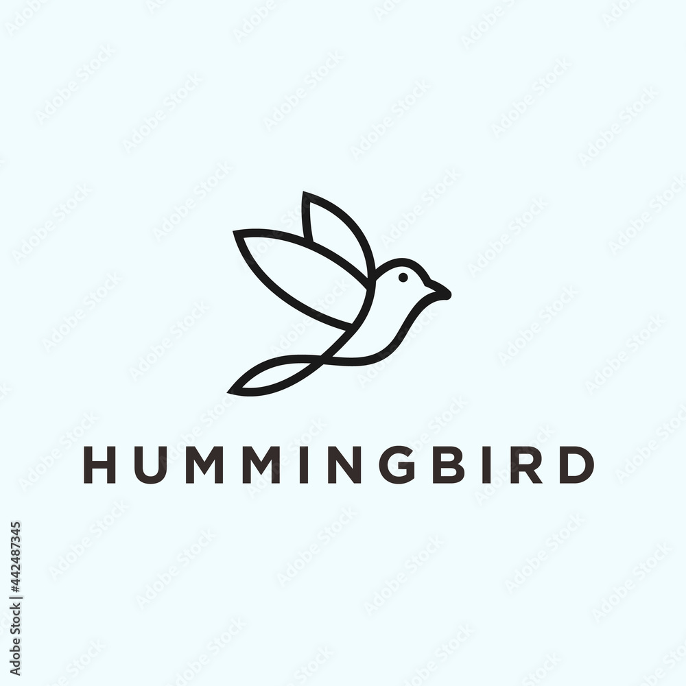 abstract bird logo. hummingbird icon abstract bird logo. hummingbird icon