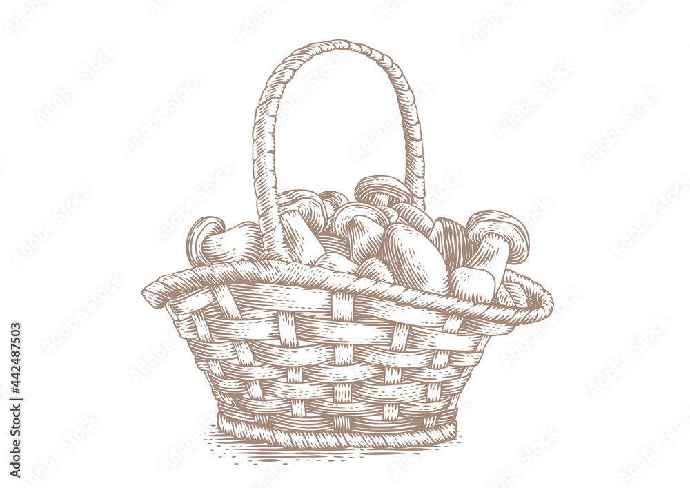 Fototapeta premium Basket with mushrooms