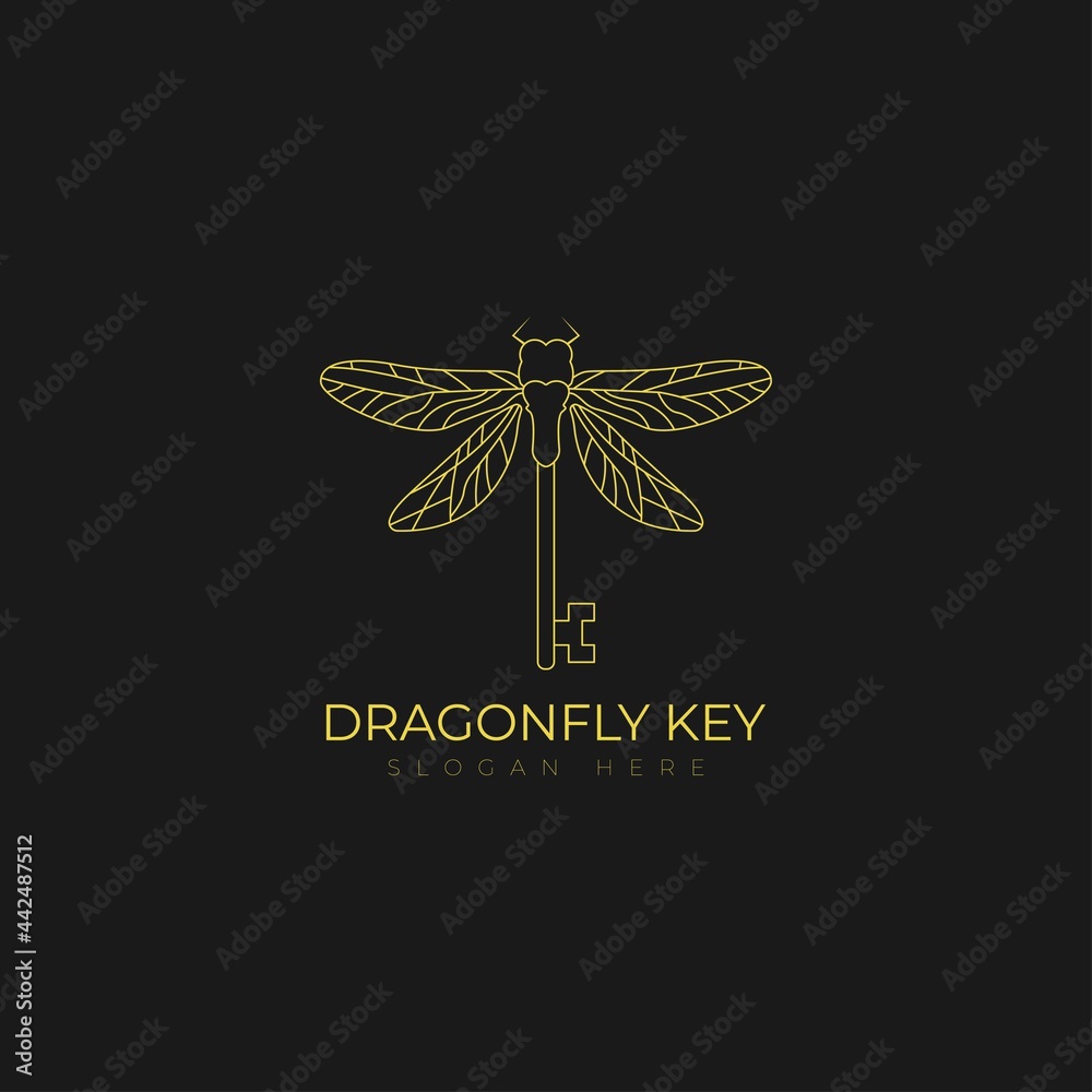 Key Fly Dragonfly Wings Secret Security Logo Symbol Key Fly Dragonfly Wings Secret Security Logo Symbol