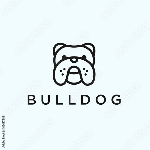 abstract dog logo. bulldog icon