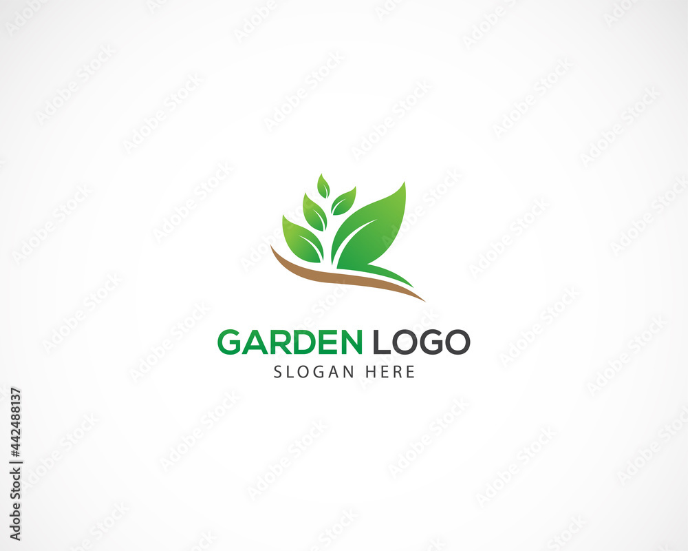garden logo creative nature farm green