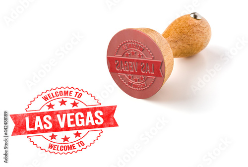 Photography A rubber stamp on a white background - Welcome to Las Vegas
