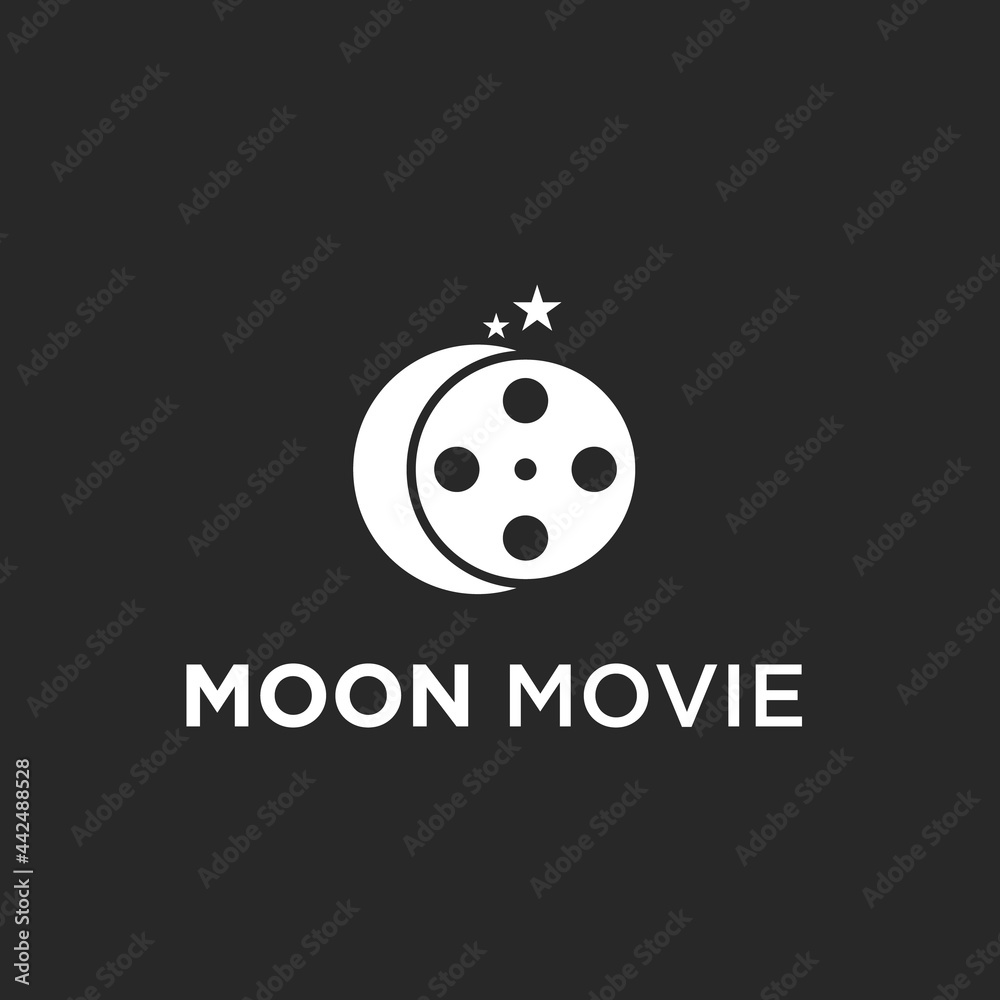 abstract movie logo. moon icon abstract movie logo. moon icon
