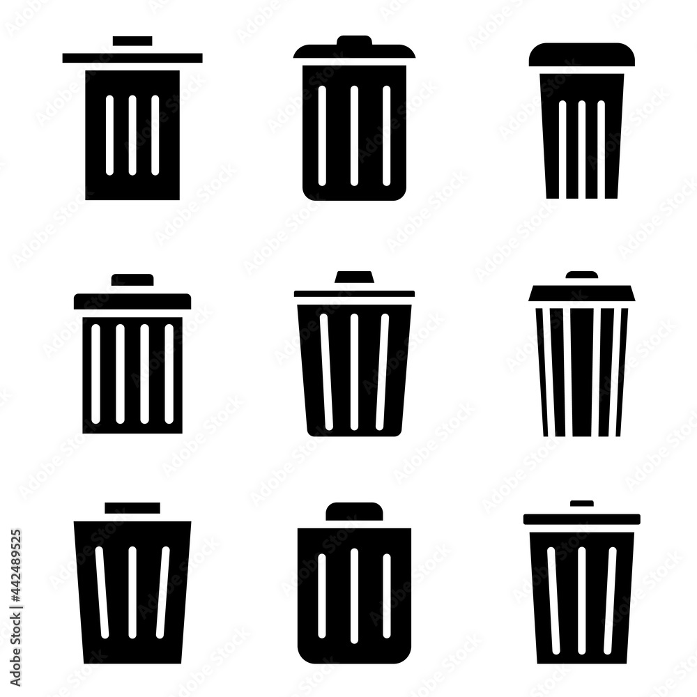 Vector icon trash can. garbage illustration sign collection. waste logo. Vector icon trash can. garbage illustration sign collection. waste logo.