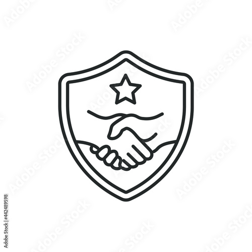 Trusted badge icon design isolated on white background. Vector illustration