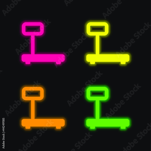 Big Scale four color glowing neon vector icon